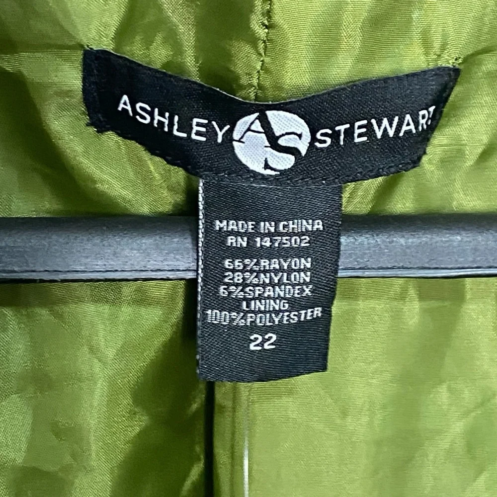 NWT Ashley Stewart Green Stretch Ponte Blazer Business Jacket Womens 22 Plus - Picture 7 of 8